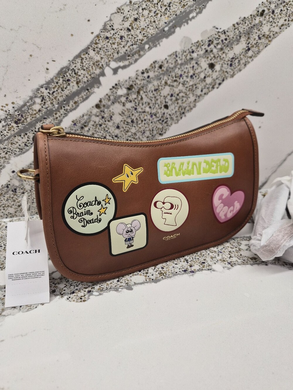 Coach x Brain Dead Waverly Bag in Leather w/ Patches NWT